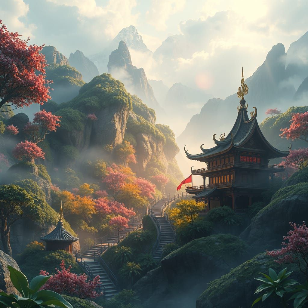 Ancient Wisdom in Vibrant 3D Anime Art