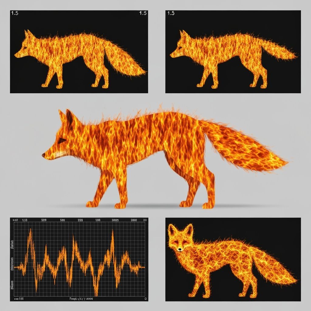 Fiery Fox Composed of Sine Waves