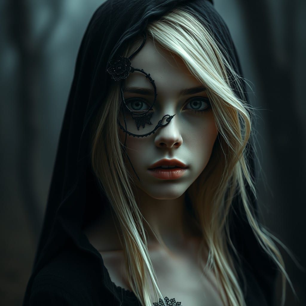 Surreal Gothic Woman in Ethereal Twilight