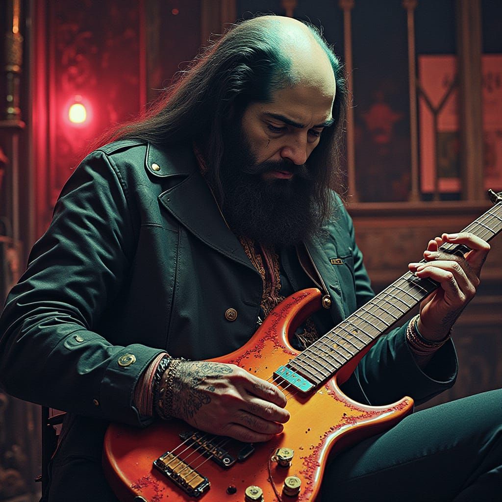 Psychedelic Musician in Dark Cabaret, Krautrock Jam