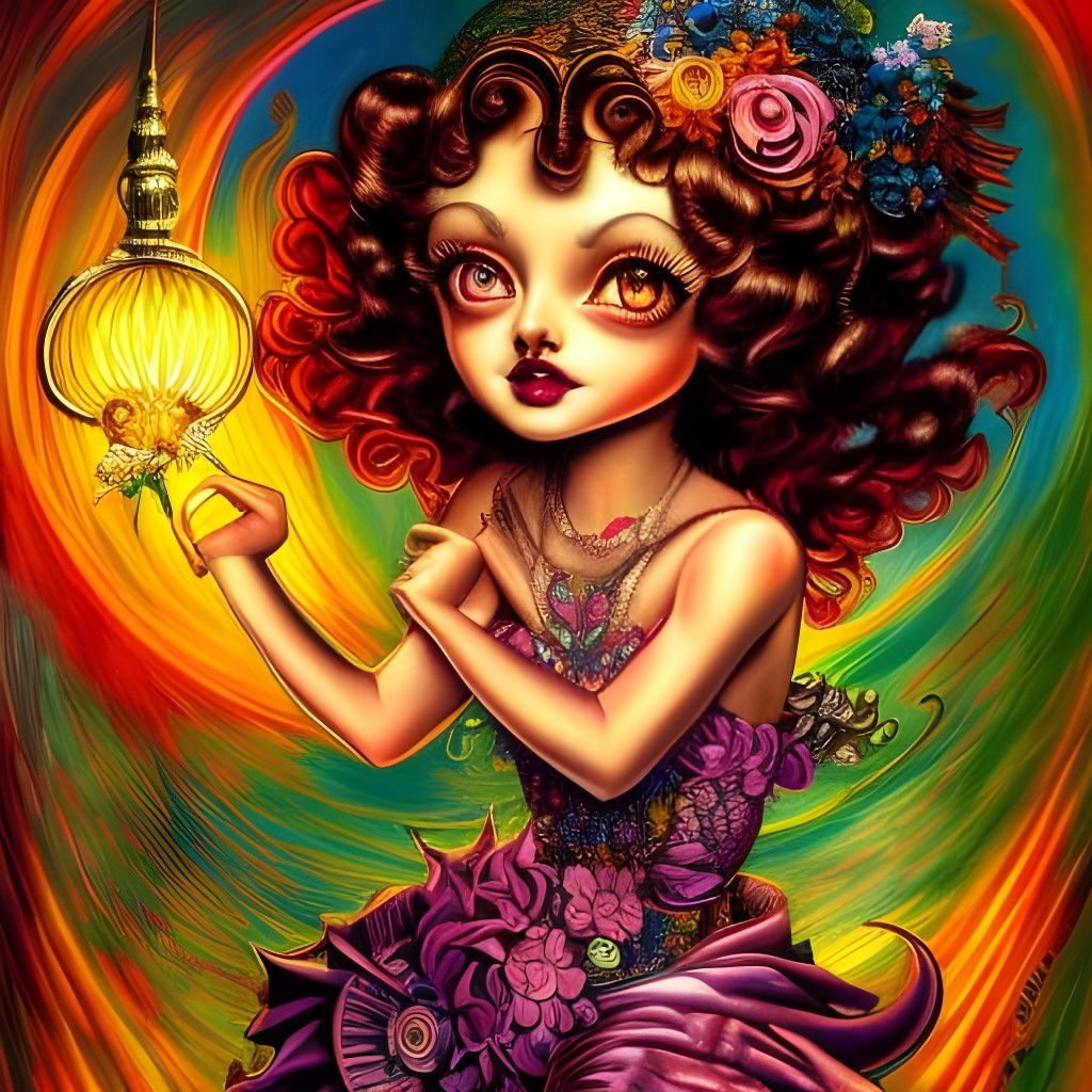 Betty Boop Renegade in Hyperreal Photorealism