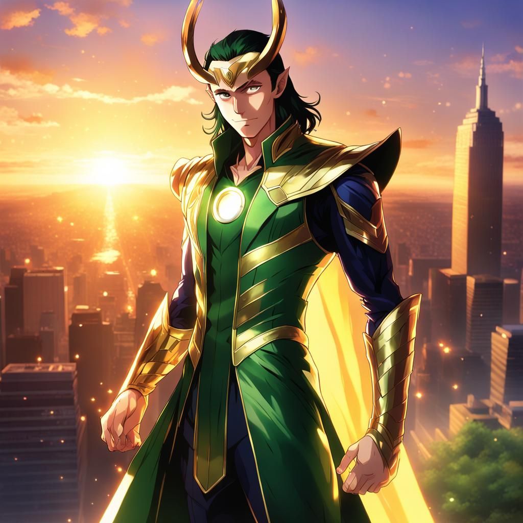 Anime Loki in Pixar-Inspired Style