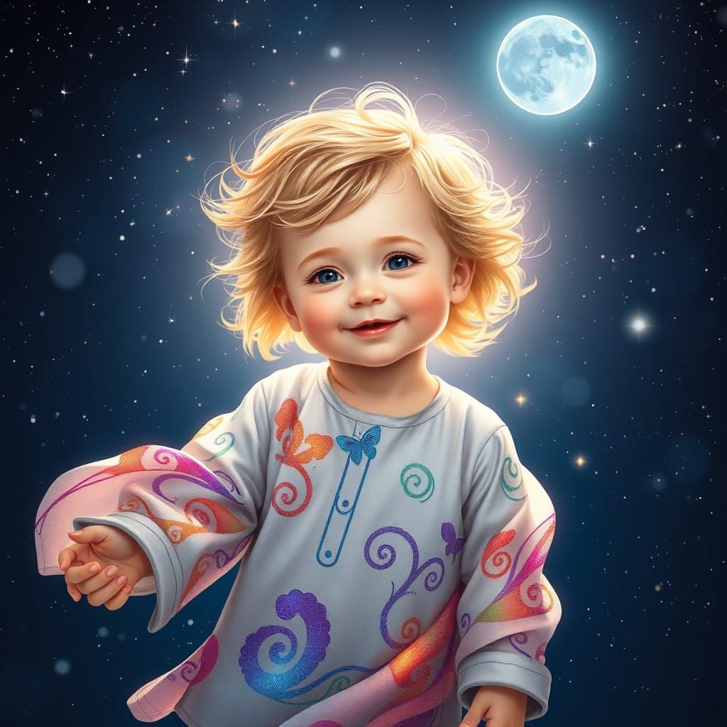 Celestial Cherub in Ethereal Radiance