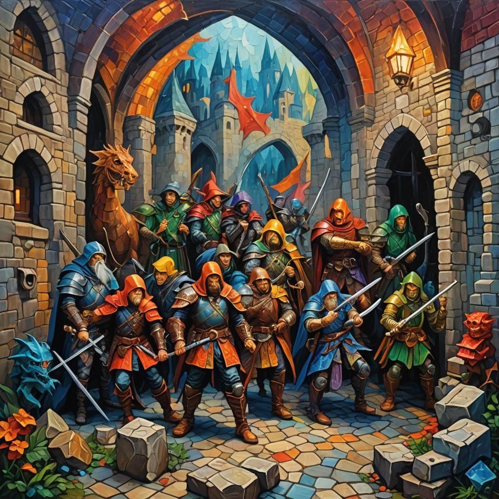 Dungeons & Dragons in Neo-Impressionist Oil Painting Style