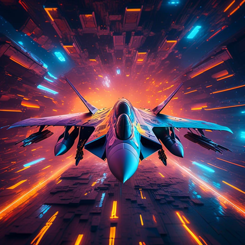 F22 Raptor Jet with Electroluminescent Lighting
