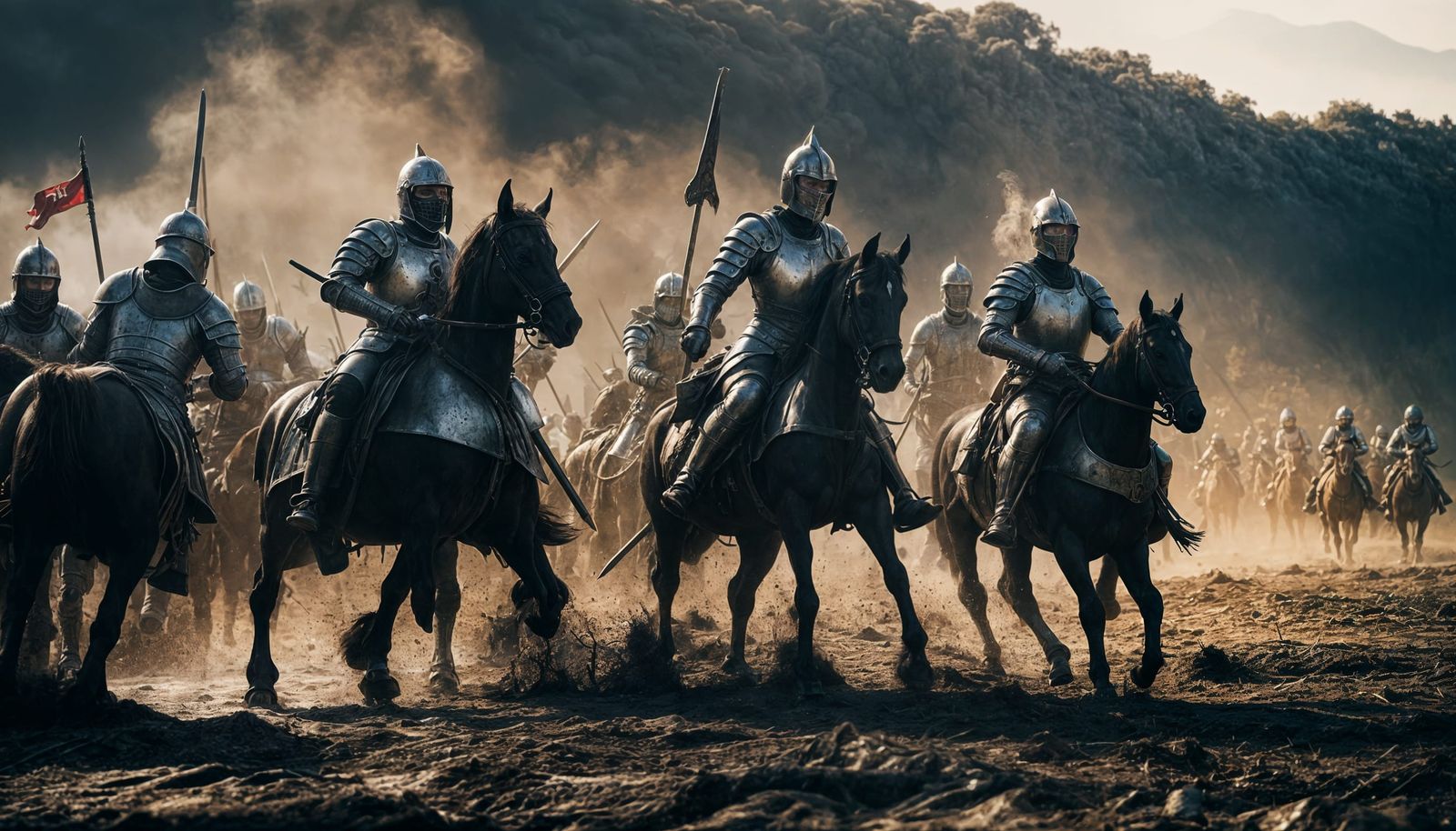 Epic Medieval Battlefield Scene in Cinematic Style