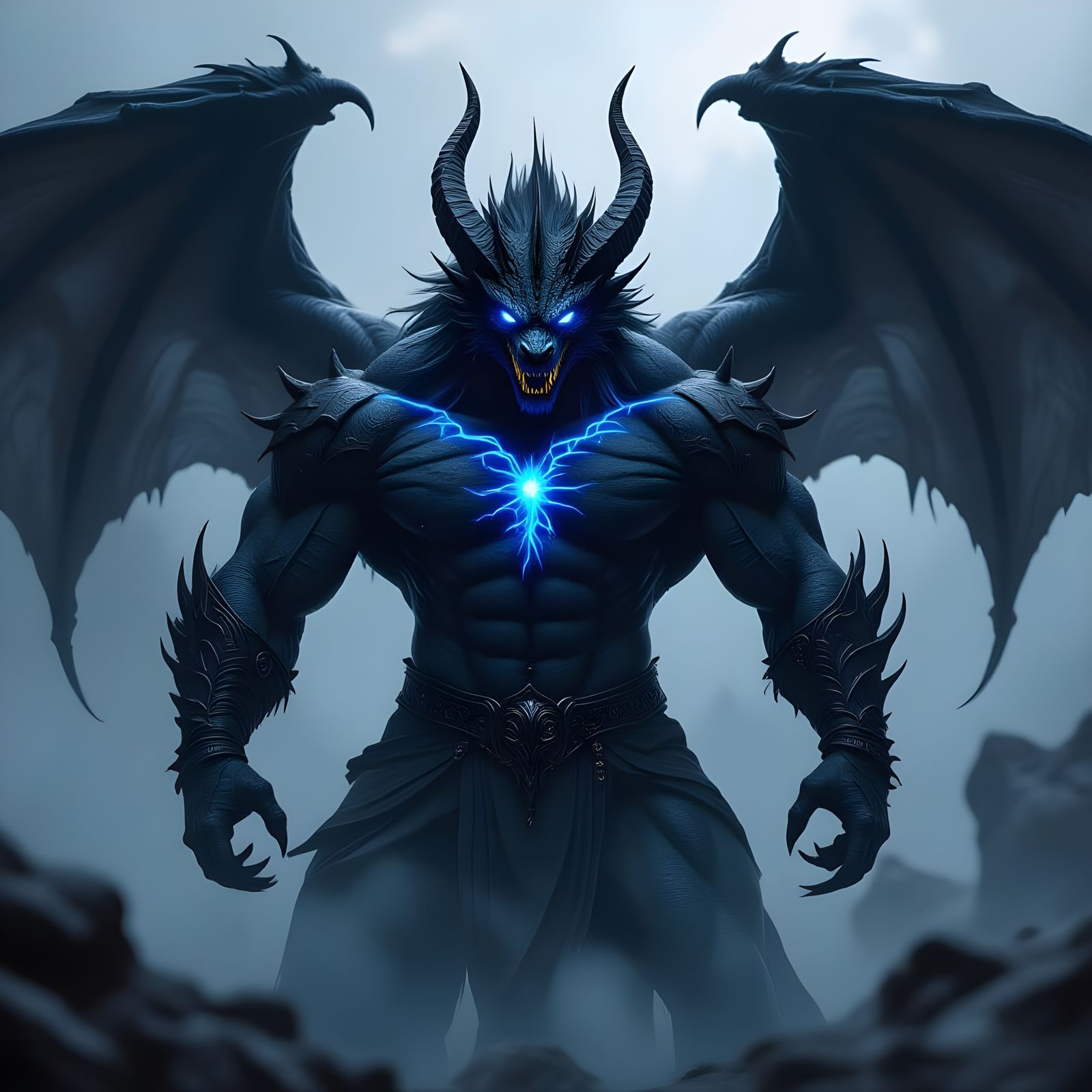 Flamed Nightmare Dragon in Dark Fantasy Style