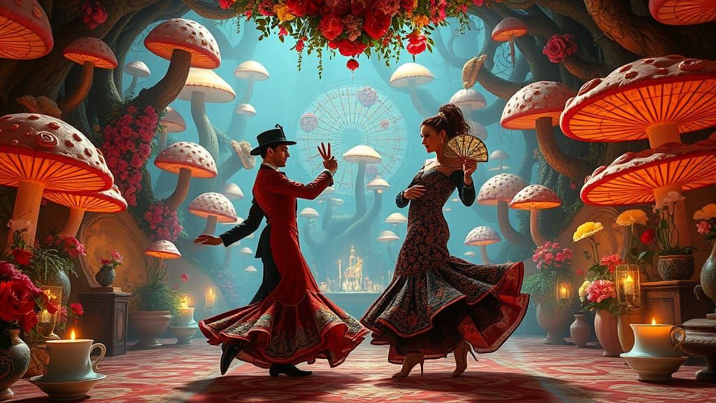 Surreal Bolero Dancers Unite in Whimsical Wonderland