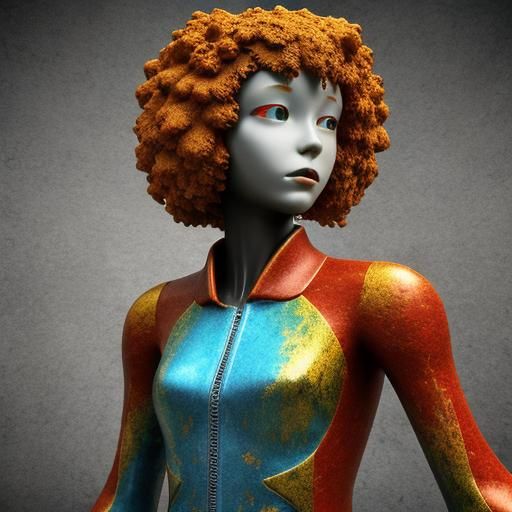 Surreal Human Figure in Psychedelic CGI