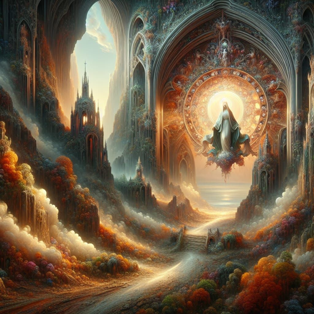 Matte Painting of Holy Mary in Fantasy Style
