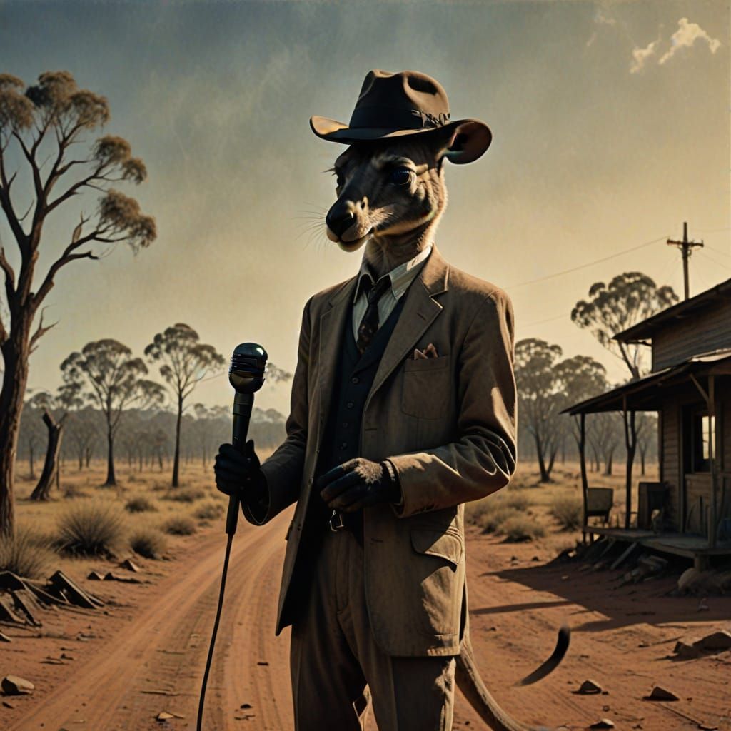 Smoky Australian Outback Noir with Kangaroo Crooner
