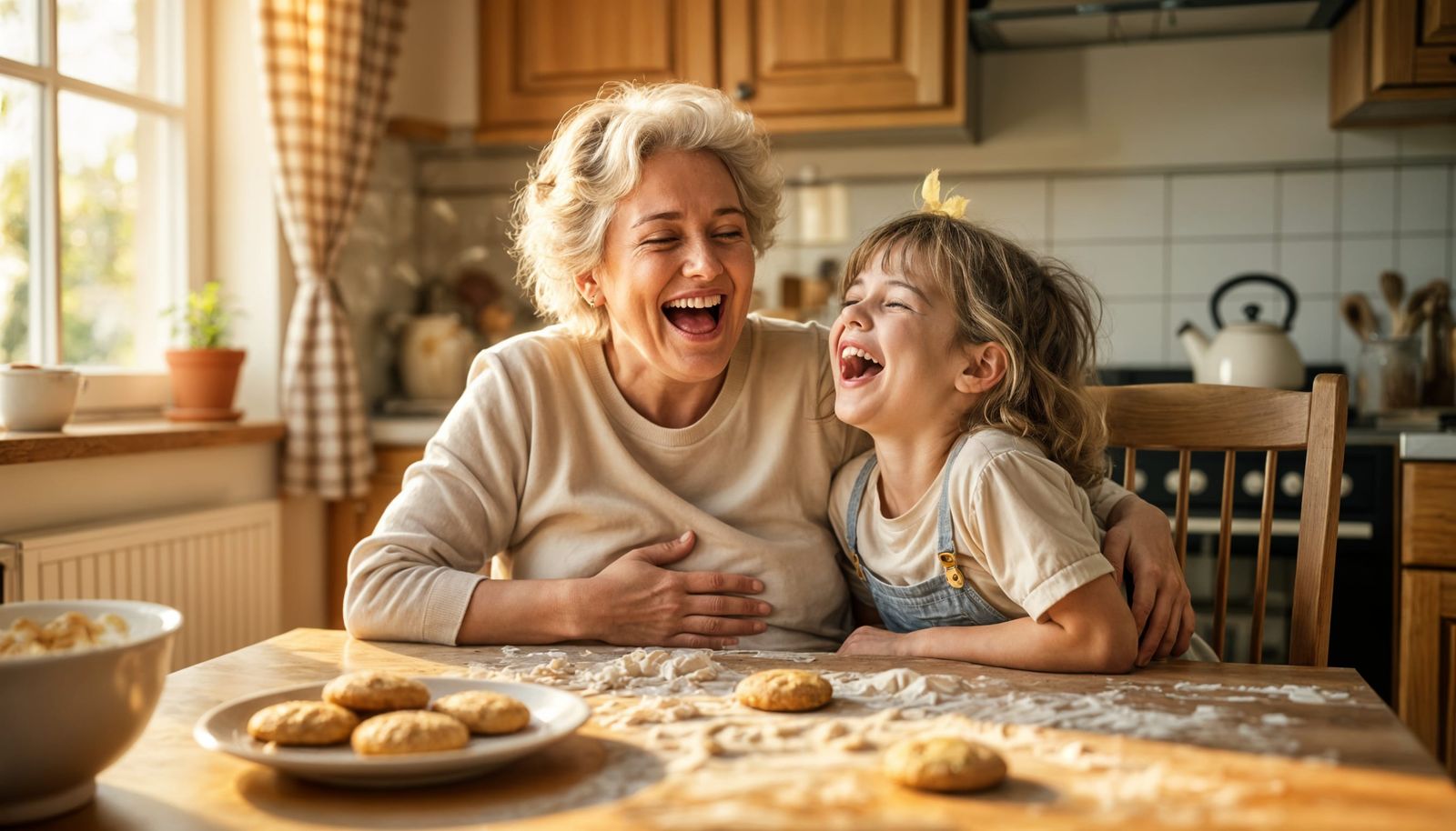 Joyful Grandmother and Grandchild Laughing Together