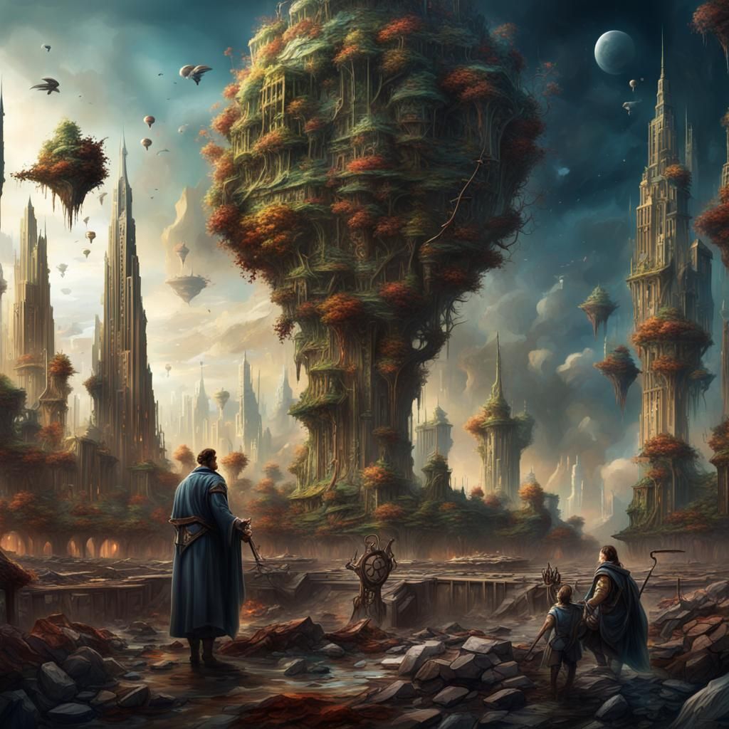 Cyberpunk Biopolitics Dystopia: Detailed Matte Painting