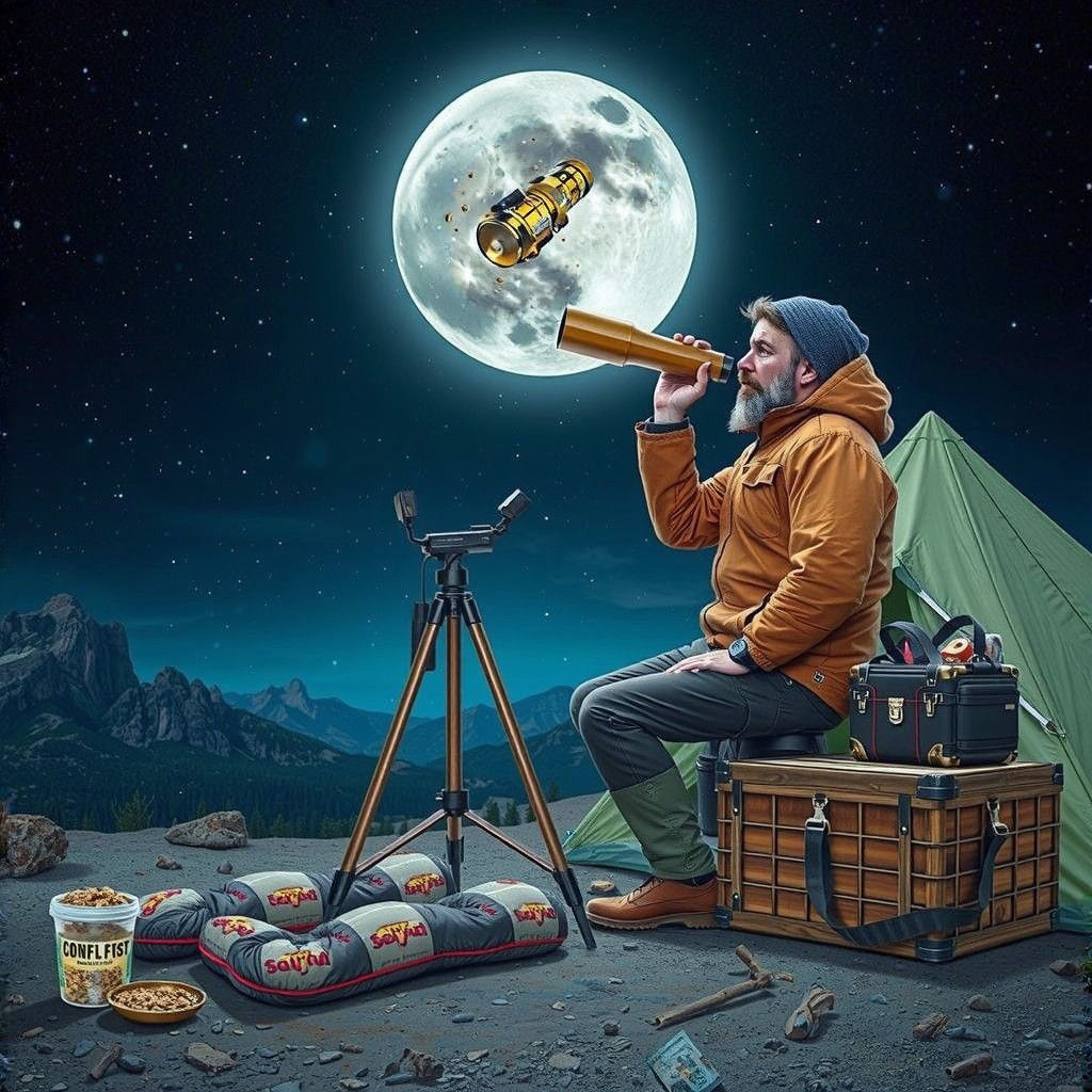 Astronomer's Cosmic Moment Under Starry Skies