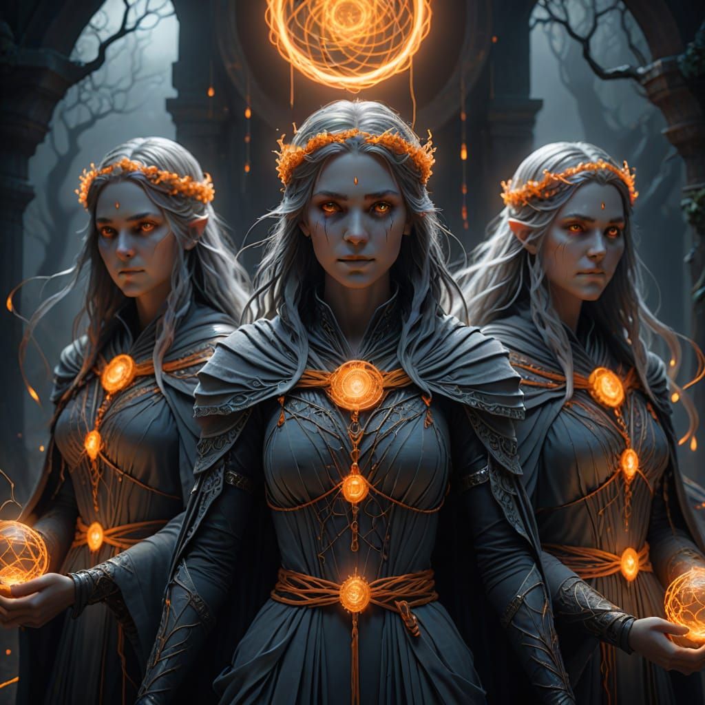 The Fates in Mystical Realm Concept Art