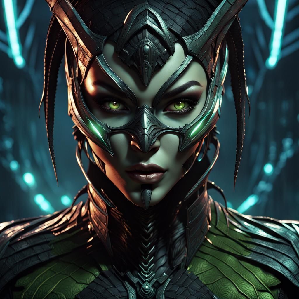 Mortal Kombat D'Vorah in Cyberpunk Jungle