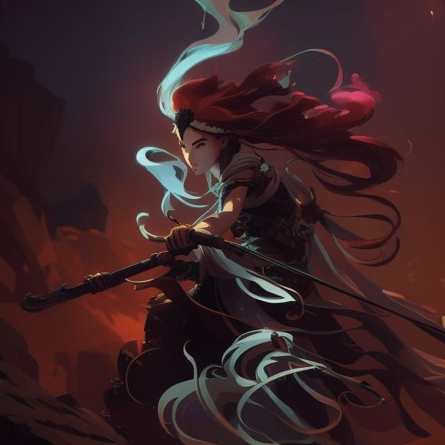 Samurai in Zen Garden: Digital Art