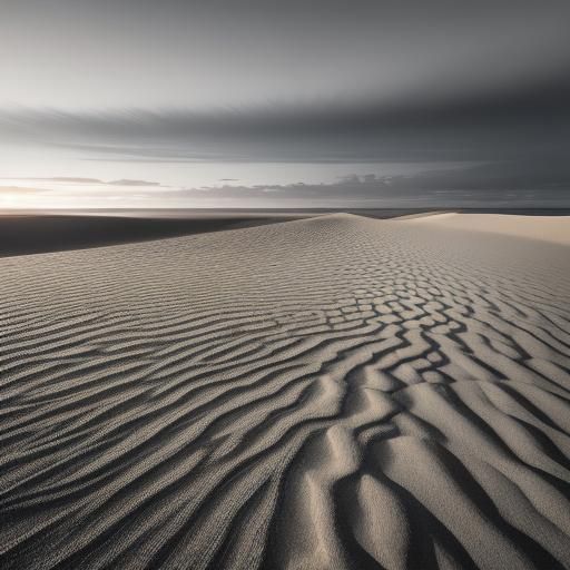 Ethereal Ashes: Dreamlike Oil Painting of Sandy Dunes