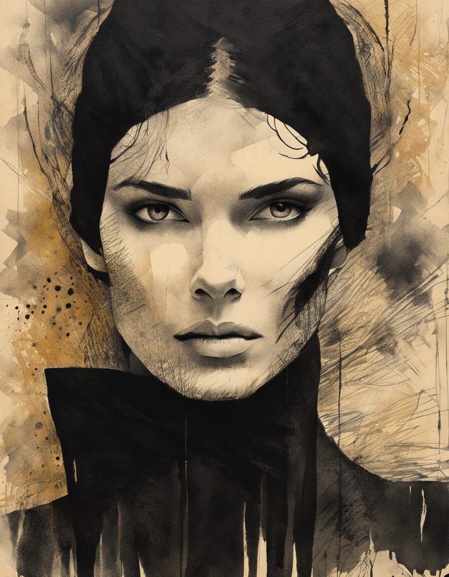 Moody Portrait in Impasto Style with Chaotic Brush Strokes