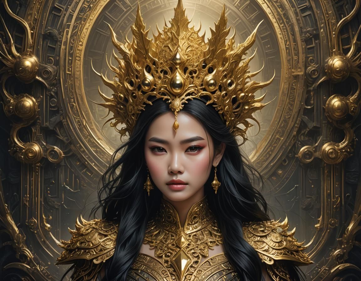 Lush Beautiful Fancy Pretty Magical Lovely atitayapreem instagram celebs from thailand With Royal Gradient Golden Crown