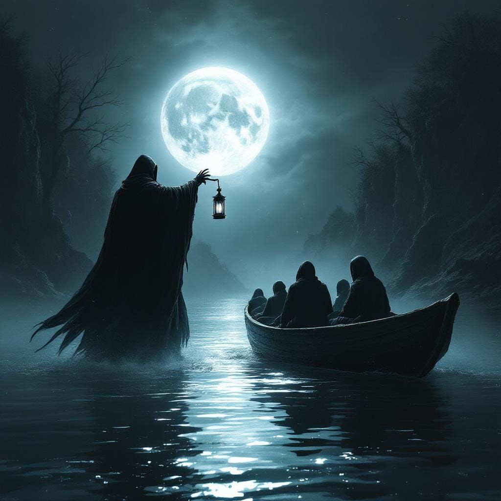 Death Guiding Souls: River Styx Digital Art