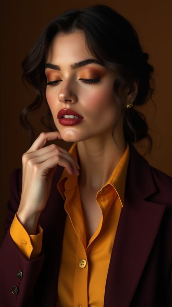 Elegant Woman in Hyperrealistic Editorial Portrait
