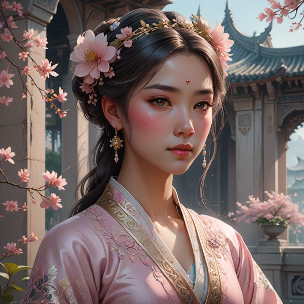 Ethereal Hanfu Beauty in Soft Pastel Hues