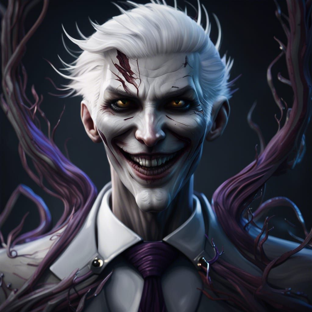 Pale Man with White Hair: Detailed Fantasy Art
