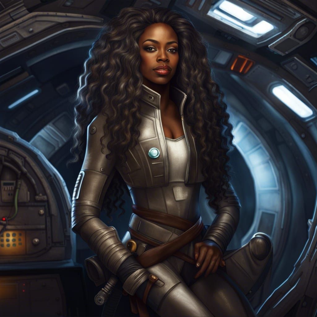 Star Wars Rogue: Beautiful Woman Aboard Spaceship