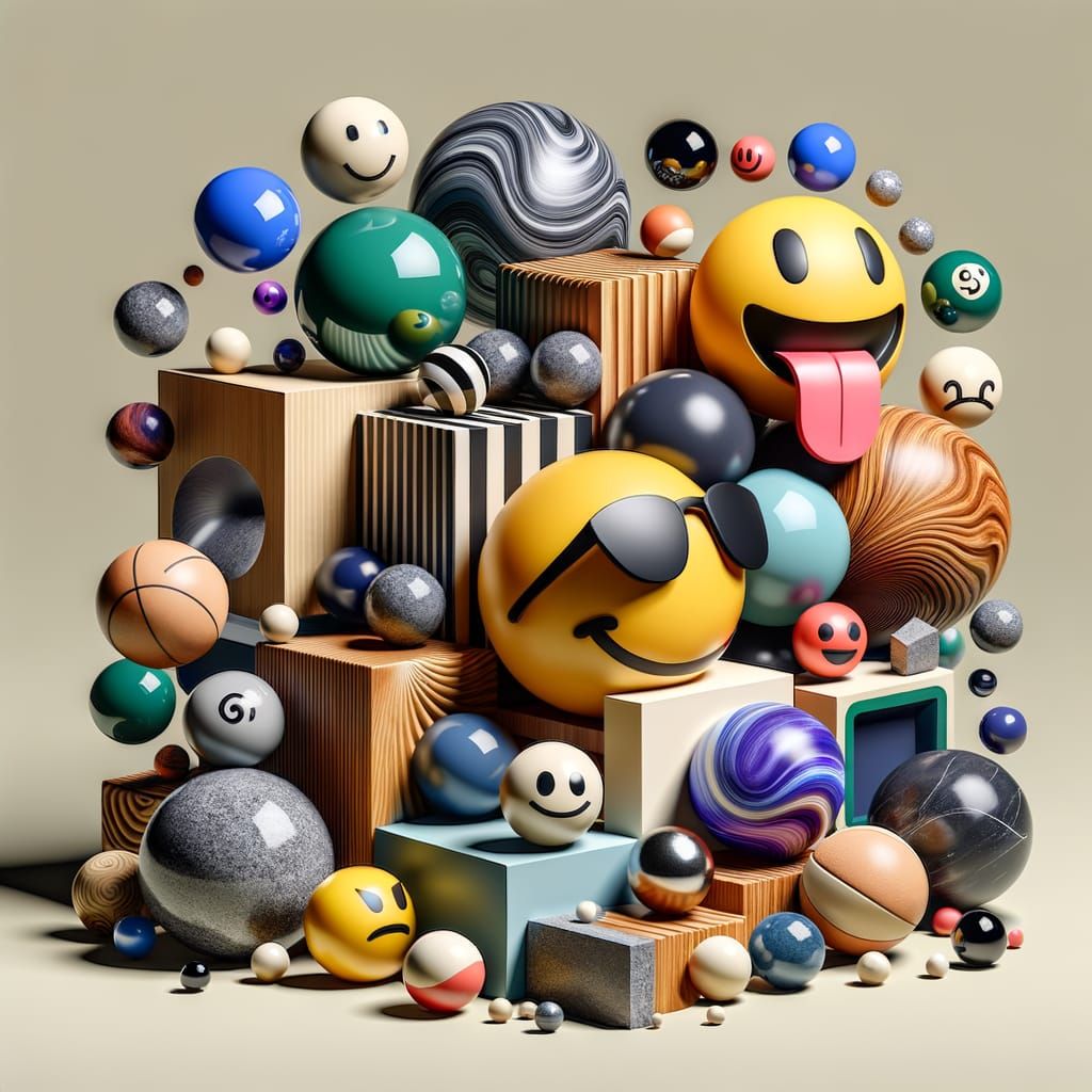 Mixed Media Art: 2D Illustrations & 3D Shapes