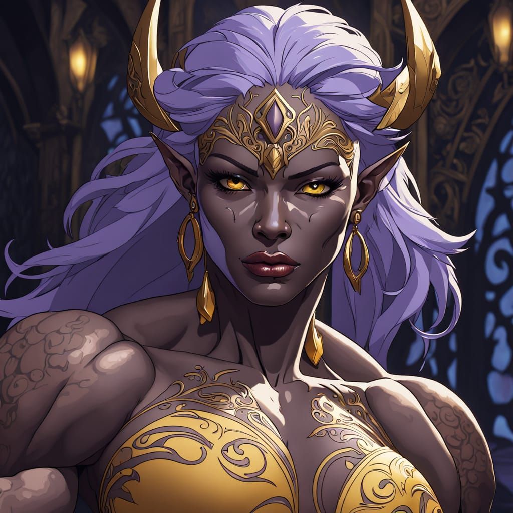 Dark Fantasy Drow Warrior in Dramatic Lighting