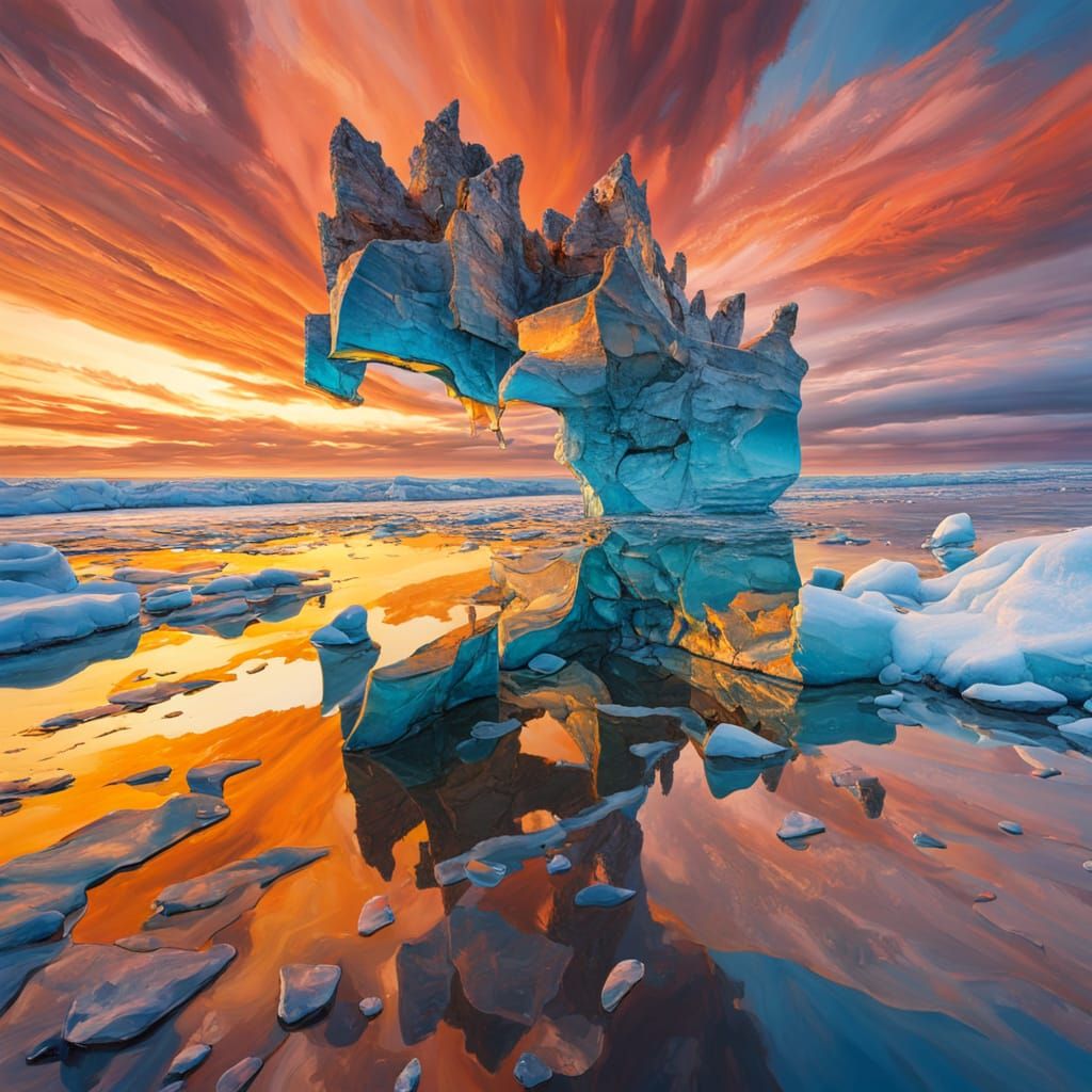 Surreal Split Personality on Ice and Beach