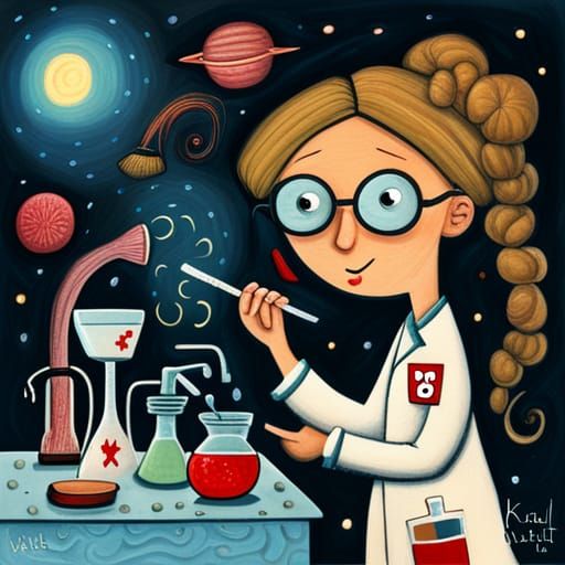 Mad Scientist in Mary Blair and Karla Gerard Style
