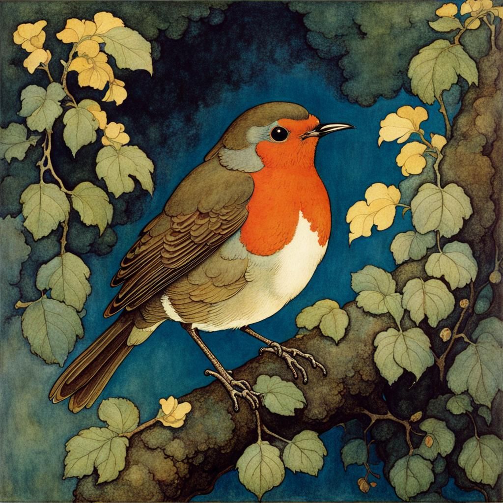 Robin in the Style of Edmund Dulac