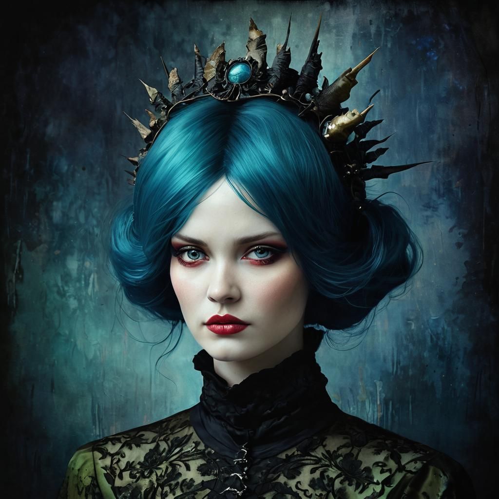 Angry Niflheim Banshee in Alcohol Ink Style