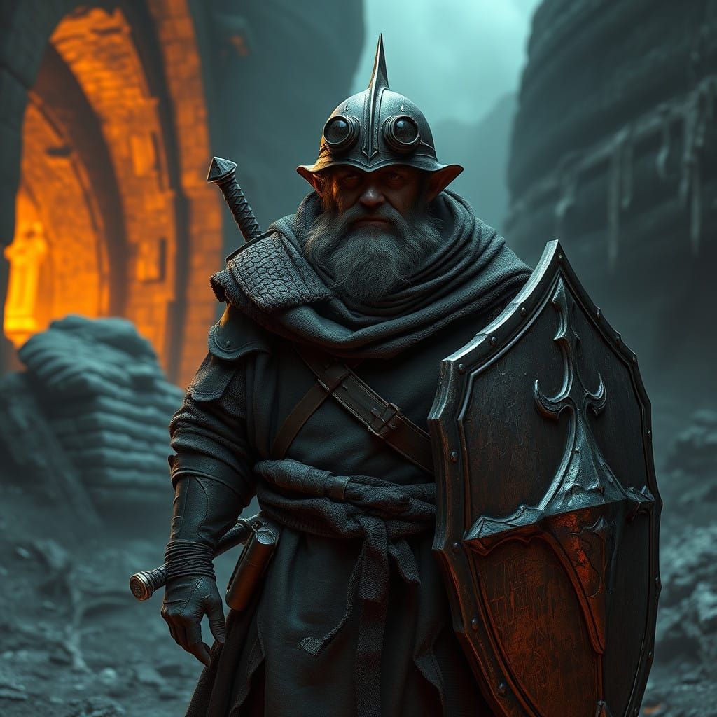 Mystical Resilience: Argonian Fisherman in Dwemeri Regalia