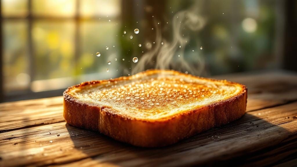 Golden Sourdough Toast in Painterly Realism