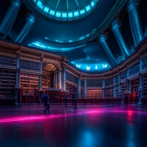 Soldiers Run Through Library of Congress: Hyperrealistic