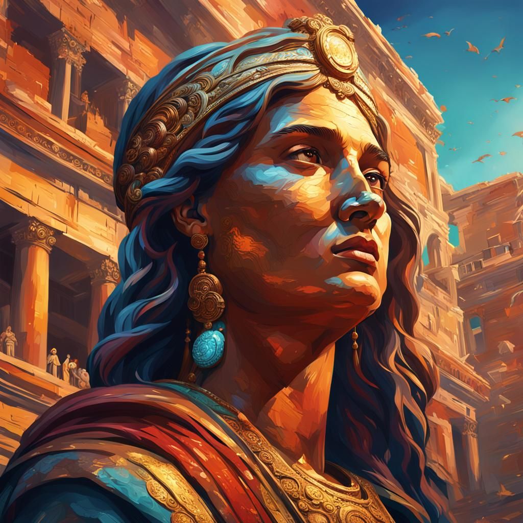 Hyperrealistic Ancient Rome Cityscape Splash Art