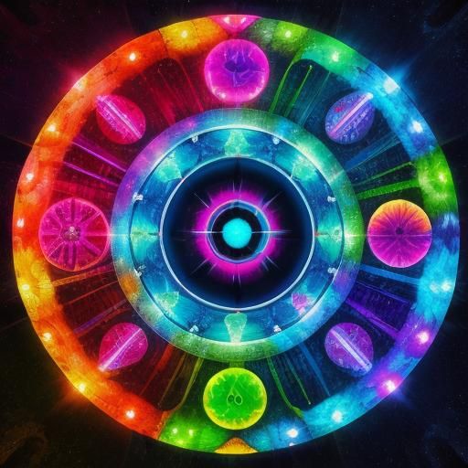 Psychedelic Shaman in Neon Cosmos