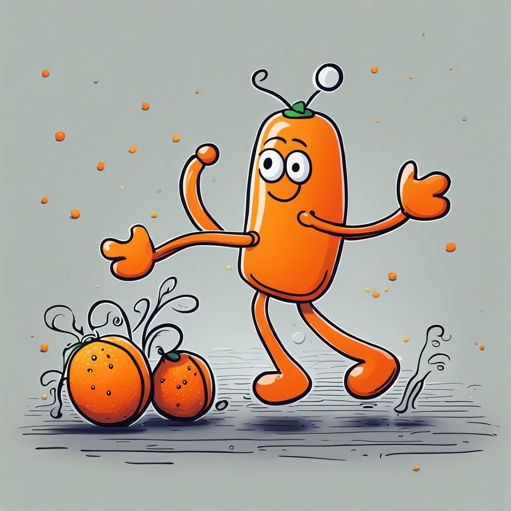 Mr. Tickle Cartoon Drawing in Hargreaves Style