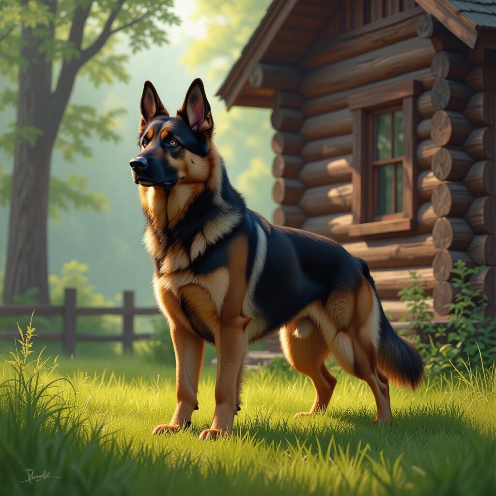 Hybrid Canine Guardian by Log Cabin