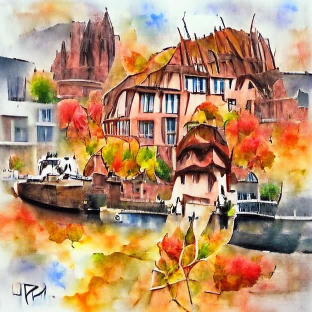Strasbourg Alsace in Autumn Colors
