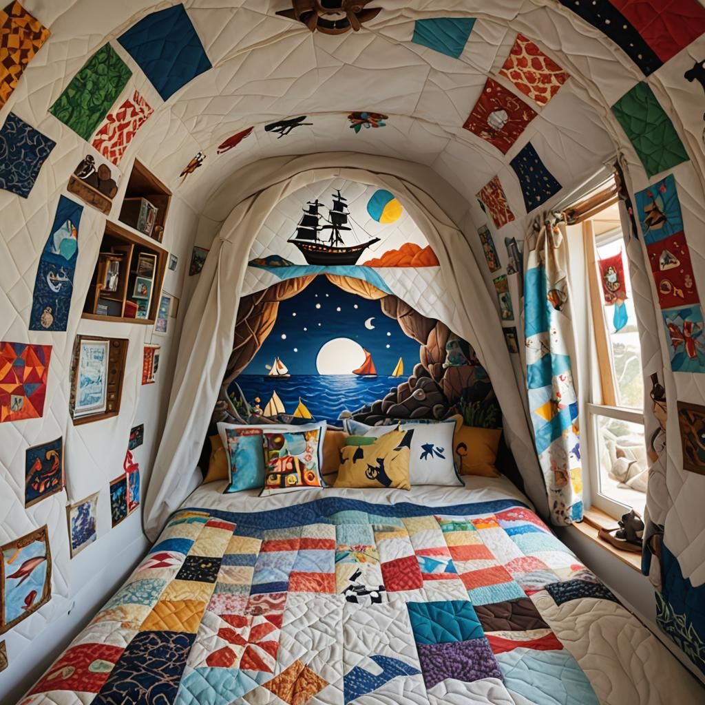 Imaginary Quilt Cave Overlooking Pirate Ship Cove