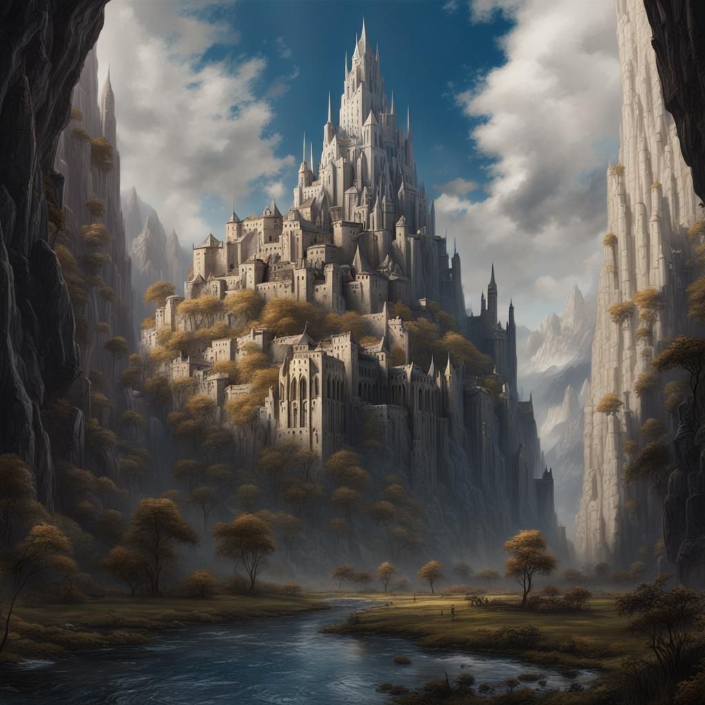 Palette Knife Painting of Minas Tirith