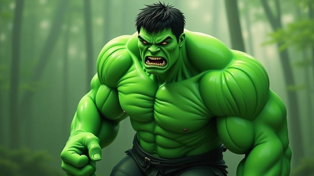 Incredible Hulk in Vibrant Green Hues