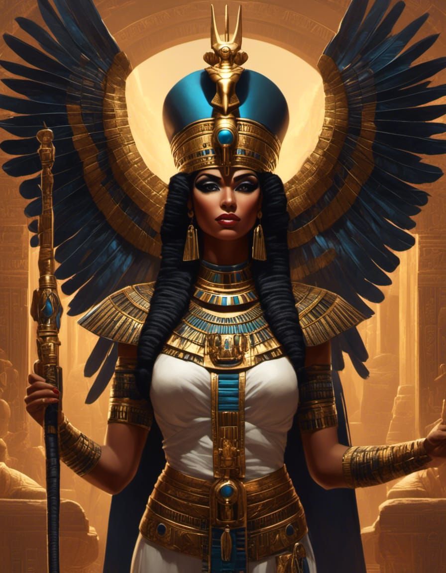Sinister Egyptian Queen in Dark Fantasy Style