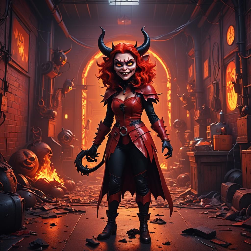 Mandy Thompson as Devil in Pixar Style