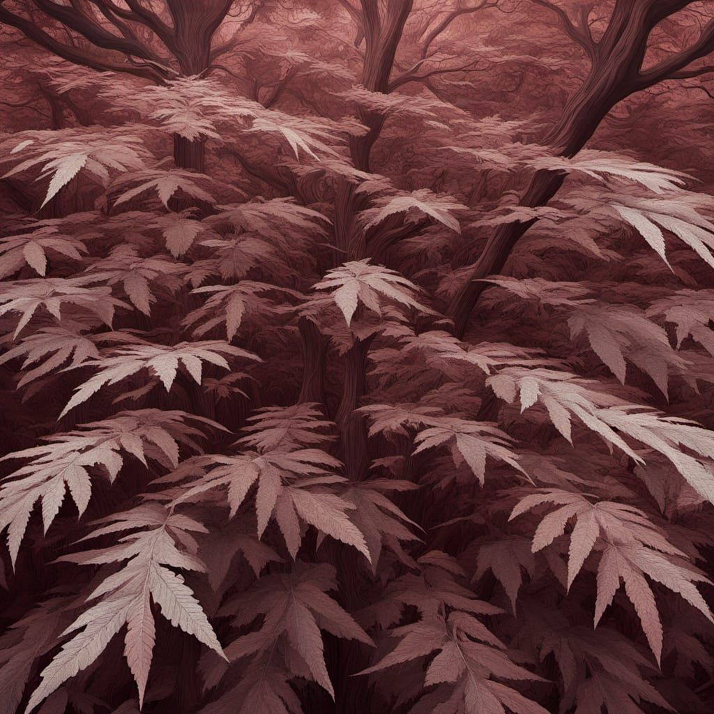 Abstract Surrealism Painting of Hemp Plantation