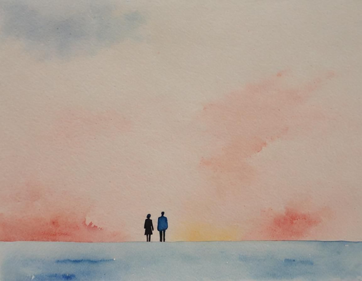 Soft Minimalist Watercolor Scene